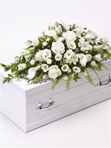 Children's Casket Spray - White - Funeral Flowers Newington